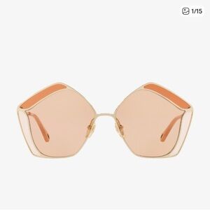 Full Inclusion Elegant Chloe Gold and Peach Sunglasses